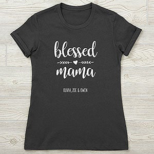 Blessed Mama Personalized Ladies Next Level Fitted Tee