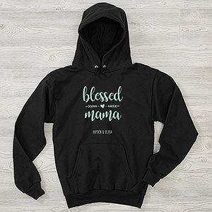 Blessed Mama Personalized Hanes Adult Hooded Sweatshirt