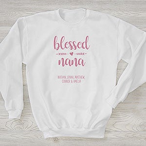 Blessed Mama Personalized Hanes Crewneck Sweatshirt
