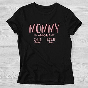 Established Mom Personalized Ladies Hanes Fitted Tee