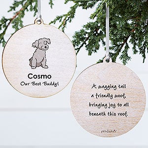 Yorkie philoSophie's Personalized Ornament - 2 Sided Wood