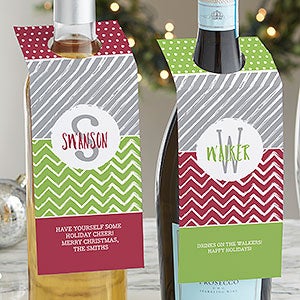 Yours Truly Personalized Christmas Wine Tags - 1 set of 12