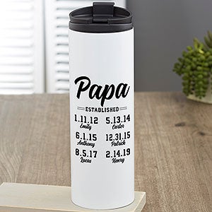 Established Personalized 16oz Travel Tumbler for Grandpa