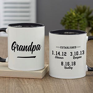 Established Personalized Coffee Mug For Grandpa - Black