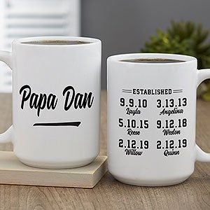 Established Personalized Coffee Mug For Grandpa - Large