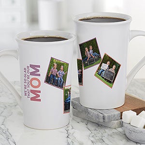 So Glad You're Our Mom Personalized Latte Mug - 16oz White
