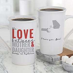 Love Knows No Distance Personalized Mom Latte Mug