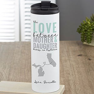 Personalized Mom Travel Tumblers - Love Knows No Distance