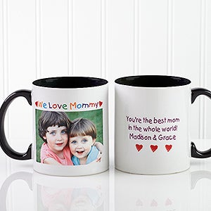 Personalized Photo Message Coffee Mug 11oz.- Black