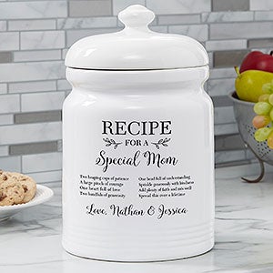 Recipe For a Special Mom Personalized Cookie Jar