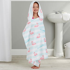 Flamingo Personalized Kids Hooded Bath Towel