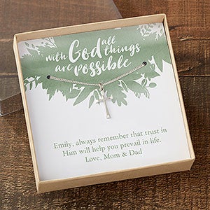 Scripture Cross Necklace With Personalized Message Card