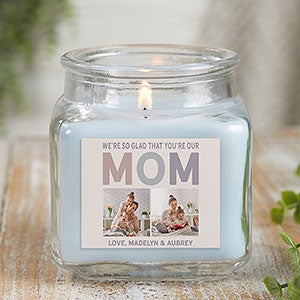 So Glad You're Our Mom Personalized 10oz Crystal Waters Candle Jar
