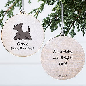 Scottie philoSophie's Personalized Ornament - 2 Sided Wood