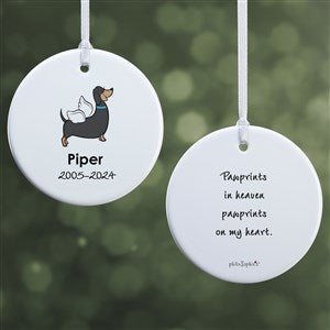 Dachshund Personalized Memorial Ornament - 2 Sided Glossy
