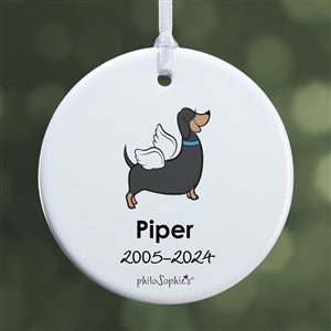 Dachshund Personalized Memorial Ornament - 1 Sided Glossy