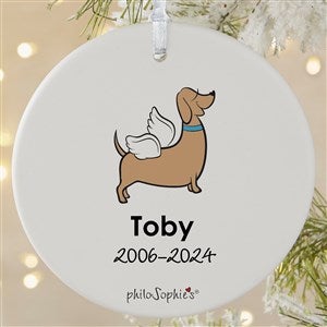 Dachshund Personalized Memorial Ornament - 1 Sided Matte