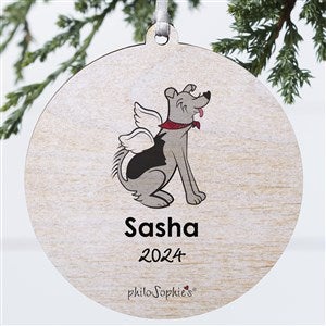 Husky Personalized Memorial Ornament - 1 Sided Wood