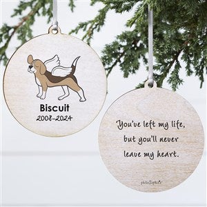 Beagle Personalized Memorial Ornament - 2 Sided Wood