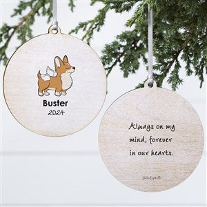 Corgi Personalized Memorial Ornament - 2 Sided Wood