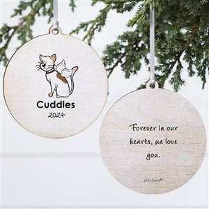 Cat Personalized Memorial Ornament - 2 Sided Wood