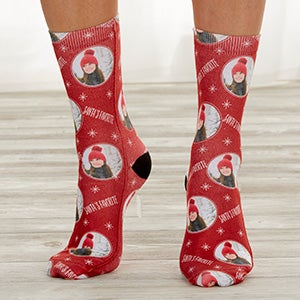 Christmas Photo Personalized Adult Socks - #25822