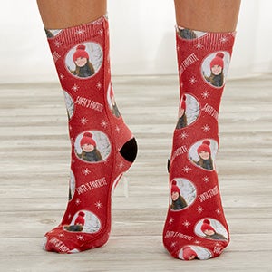 Christmas Photo Personalized Socks for Adults