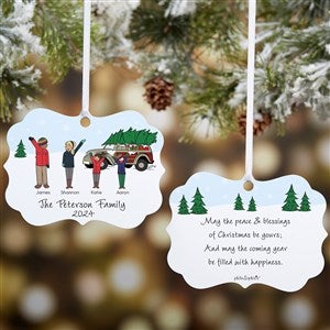 Personalized Christmas Car Family Metal Ornament by philoSophie's