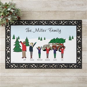 philoSophie's Christmas Car Family Personalized Doormat - 20x35