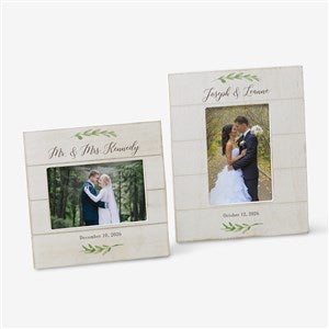 Laurels Of Love Personalized Wedding Shiplap Picture Frame - 25835