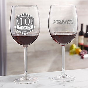 Anniversary Personalized 19 oz Red Wine Glass