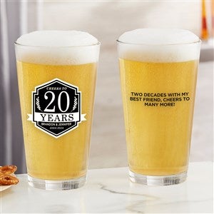 Anniversary Personalized 16oz Pint Glass
