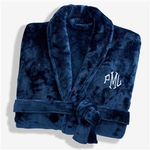 Classic Comfort Personalized Luxury Fleece Robe- Navy - #25874-BL