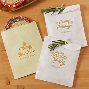 Christmas Icon Personalized Party Favor Bags - Set of 25