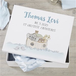 Precious Moments Personalized Noah's Ark Baby Boy Keepsake Memory Box - 12x15