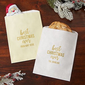 Best Christmas Ever Personalized Party Favor Bags - Set of 25