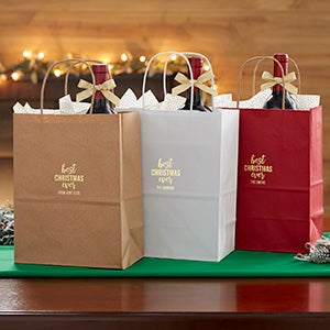 Best Christmas Ever Personalized Gift Bags - Set of 25