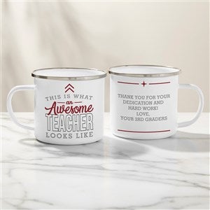 This Is What an Awesome Teacher Looks Like Personalized Camping Mug-Large