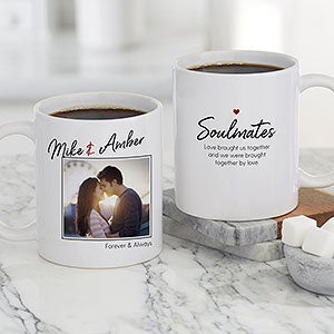 Soulmates Personalized Romantic Photo Coffee Mug - 11oz White