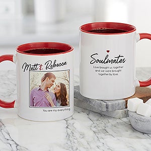 Soulmates Personalized Romantic Photo Coffee Mug - 11oz Red