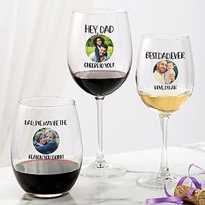 Personalized Photo Wine Glasses - Photo Message For Him - 26102