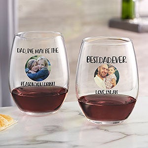 Photo Message For Him Personalized Stemless Wine Glass