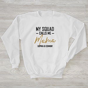My Squad Personalized Hanes White Crewneck Sweatshirt