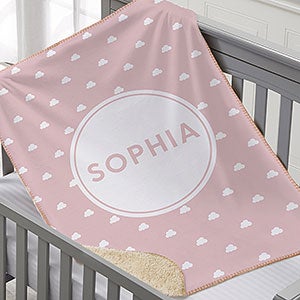 Simple & Sweet Personalized 30x40 Baby Girl Sherpa Blanket