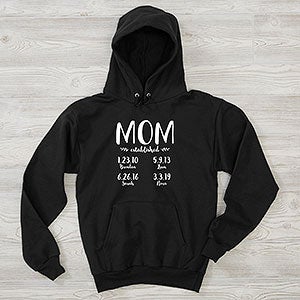 Established Mom Personalized Hanes Hooded Sweatshirt