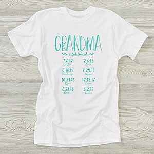 Established Grandma Personalized Hanes T-Shirt