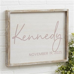 Simple & Sweet Personalized Baby Girl Wood Wall Art - 14x18
