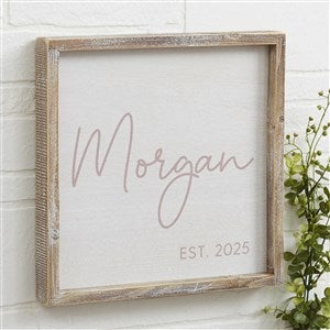 Simple & Sweet Personalized Baby Girl Wood Wall Art - 12x12