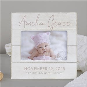 Simple & Sweet Personalized Baby Girl Shiplap Frame 4x6 Horizontal