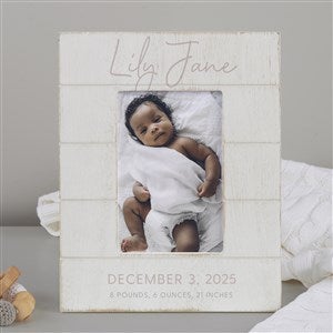 Simple & Sweet Personalized Baby Girl Shiplap Frame 4x6 Vertical